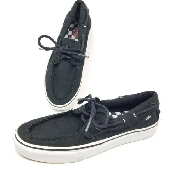 vans boat shoes black and white